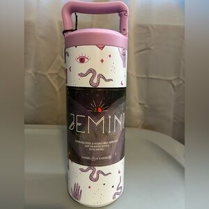 Gemini’s Insulated Water Bottle - Pink and White 20oz NWT
